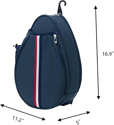 Miniatura 2 de Mochila de tenis cruzada de PU blanca con un solo hombro, bolsa de tenis para niñas, bolsa de tenis para mujer, con soporte para botella de agua