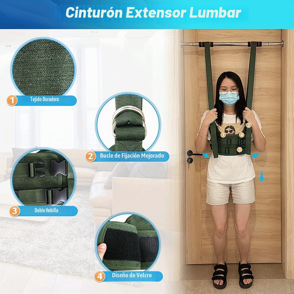 Estirador de espalda, cinturón de descompresión lumbar, hernia de disco, alivio del dolor de espalda, ciática, escoliosis, arnés de máquina de descompresión espinal (grande)