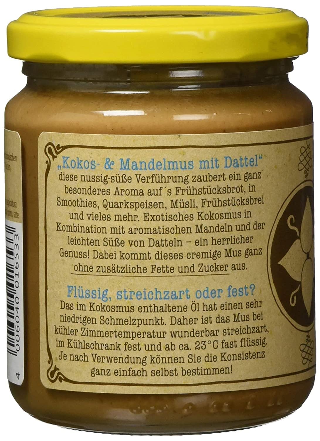 Rapunzel Beurre de noix de coco et d'amande aux dattes - Lot de 3 x 250 g