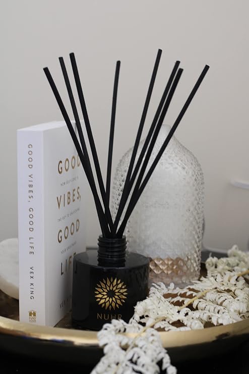 NUHR Home Reed Diffuser Rose & Oud Sticks for Home Multi Note Fragrance - Long Lasting Aroma Perfect Reed Diffuser, Minimum of 4 Months, UK-Made- Gift Set 100ml