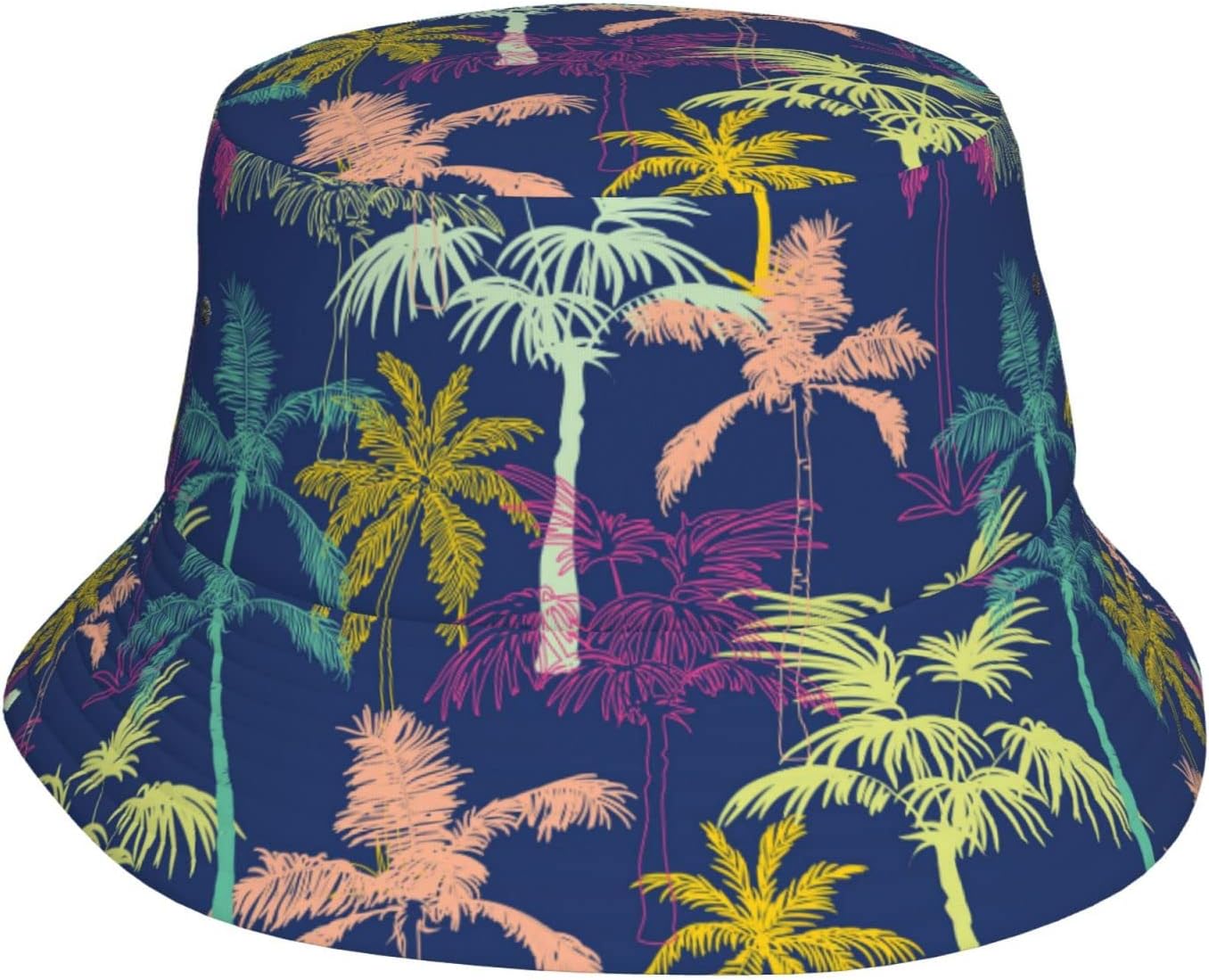Cute Kawaii Light Blue Cat Cartoon Print Bucket Hat Fisherman Fishing Sun Cap for Adult Women Men Girl Boy Unisex