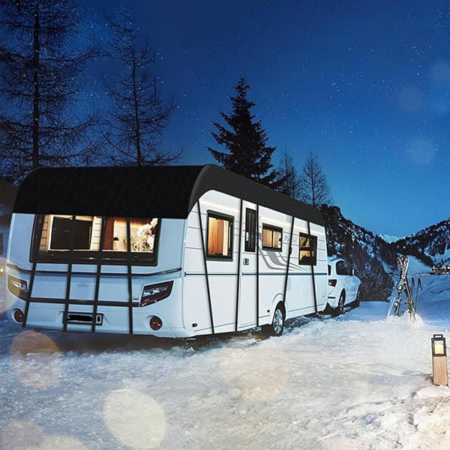 Travel Trailer Cover 210D Oxford Cloth Class C Rv Cover Foldable Storage, Easy to Clean Camper Cover Camper Cover,Silver-16.4 * 9.8ft