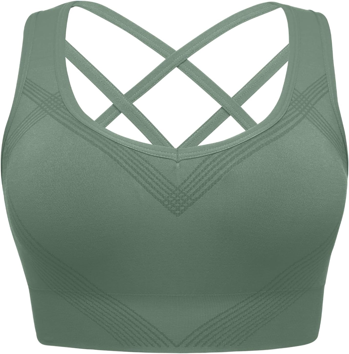 Sports Bras for Women Large Bust Medium Support Cross Back Strappy Sports Bra Padded Workout Yoga Bras for Women Gym Tops - Image 3