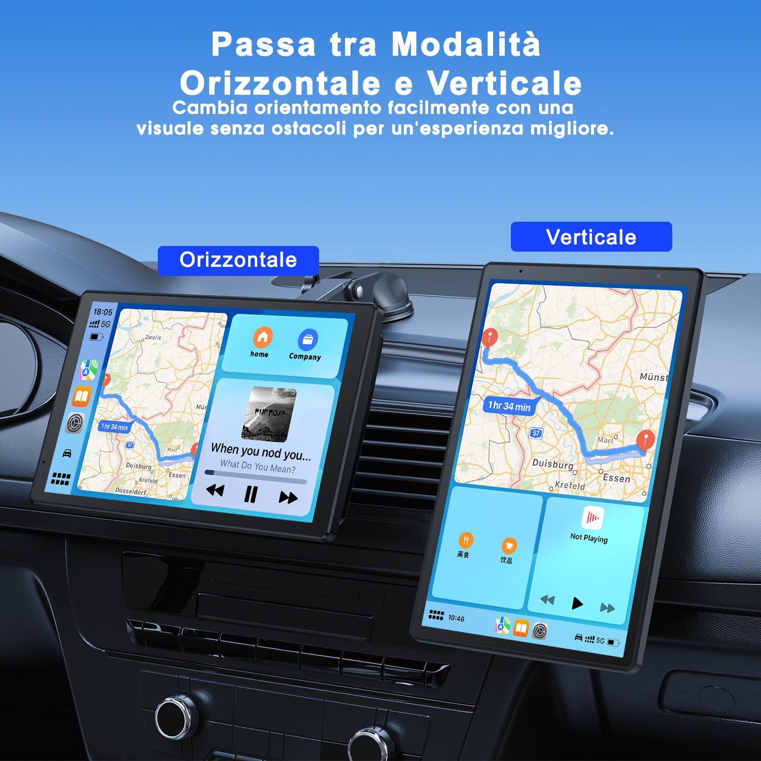Avylet 8'' Schermo CarPlay & Android Auto, Fotocamera Posteriore AHD-1080P | Mirror Link, Controllo Vocale, Chiamate a Mani Libere, Bluetooth, Aggiornamento OTA, Navigazione GPS, AUX, FM