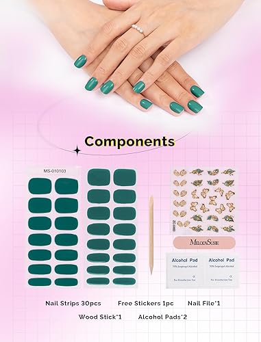 Miniatura 4 de MelodySusie Tiras de uñas de gel semicuradas, color verde, funciona con cualquier lámpara de uñas y MelodySusie 35000 RPM profesional para taladro