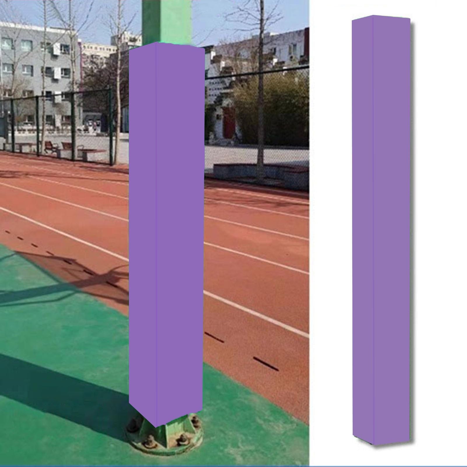 Basketballpfostenpolsterung, Premium-Basketballpfostenpolsterung – Rundumschutz für 4x4-, 5x5- und 6x6-Zoll-Pfosten im Außenbereich – Säulenschutzpolster (Lila, 5,5x5,5 Zoll) – Langlebig und