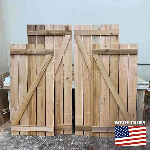 Miniatura 18 de Ekena Millwork RBJ06S16X072RWR TimberCraft Tres tableros de 5 3/8" unidos de madera rústica, persianas de madera rústica (por par), 16 1/8" de ancho