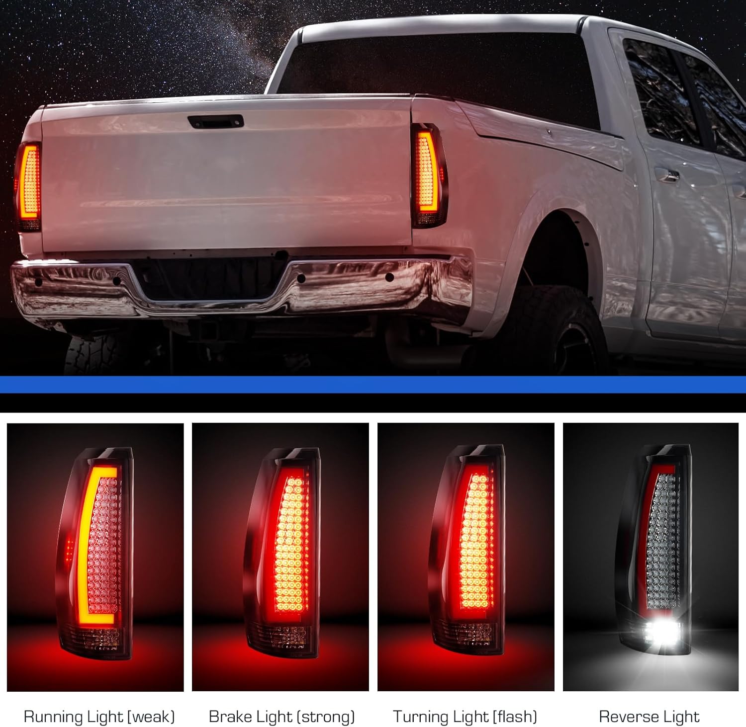 LED Tail Lights Assembly Fit for Chevy Avalanche 2007 2008 2009 2010 2011 2012 2013,Rear Taillight Assembly(Chrome Housing Smoke Lens)