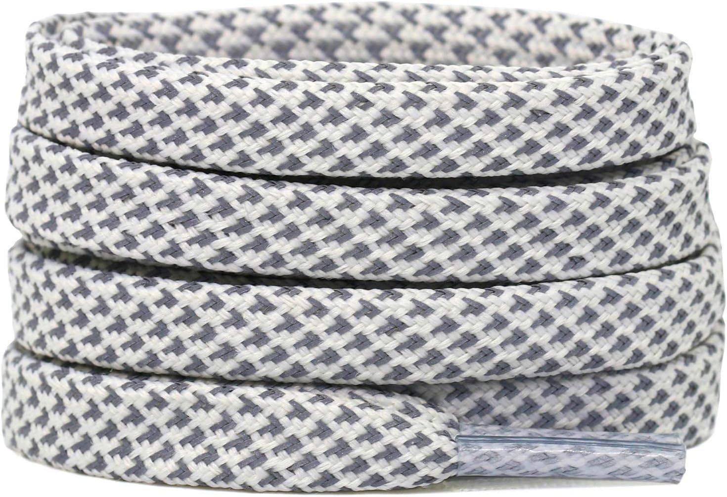 DELELE2 Pairs Reflective Shoelace Flat Safety Laces for Shoes Sneakers Boots