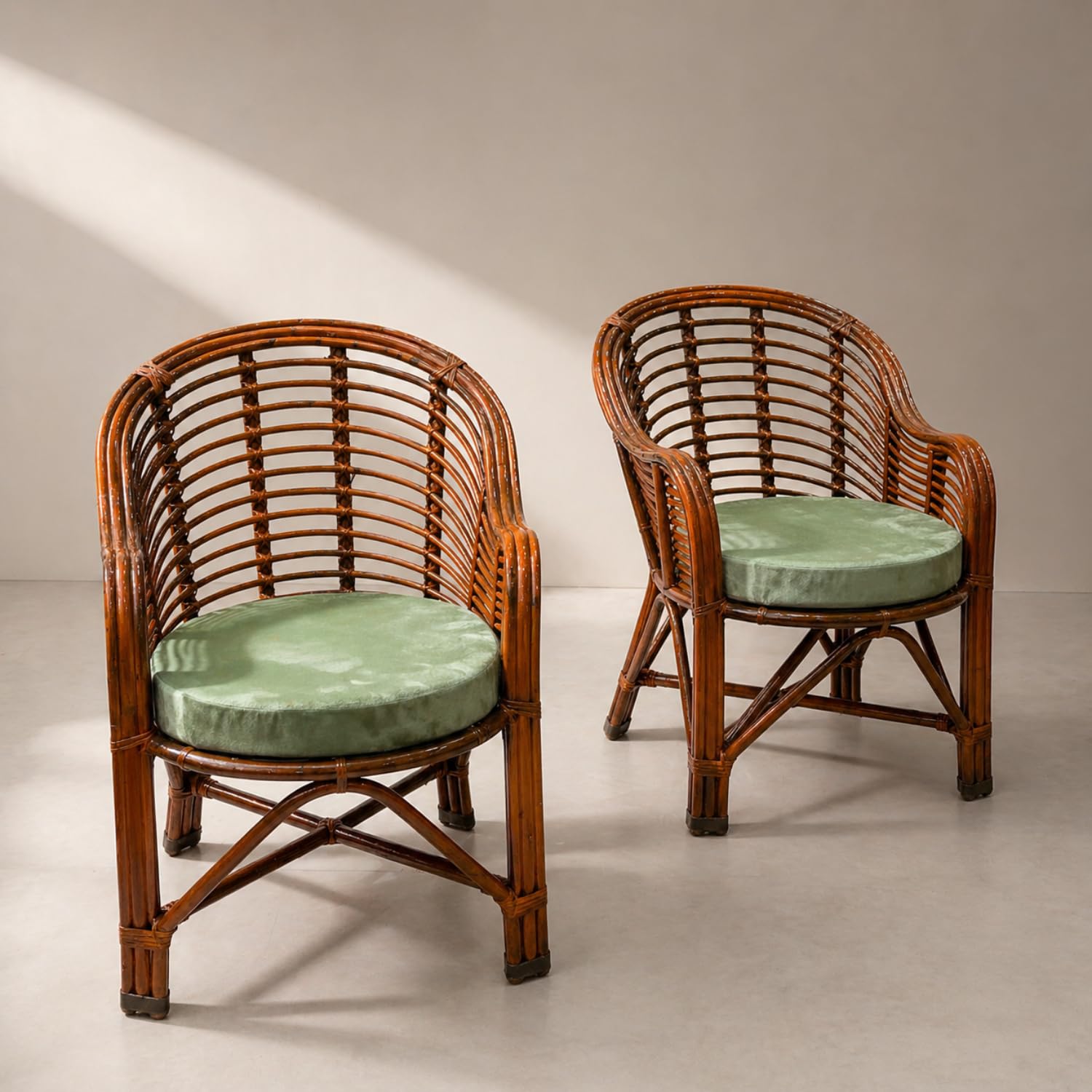 CANE CRAFTS Classic Premium Bamboo Chair for Adults, Living Rooms,Bedroom,Balcony,Garden | Embrace Nature's Charm with The Bamboo Chair | with Cushion (Set of 2) (Brown)-image-13