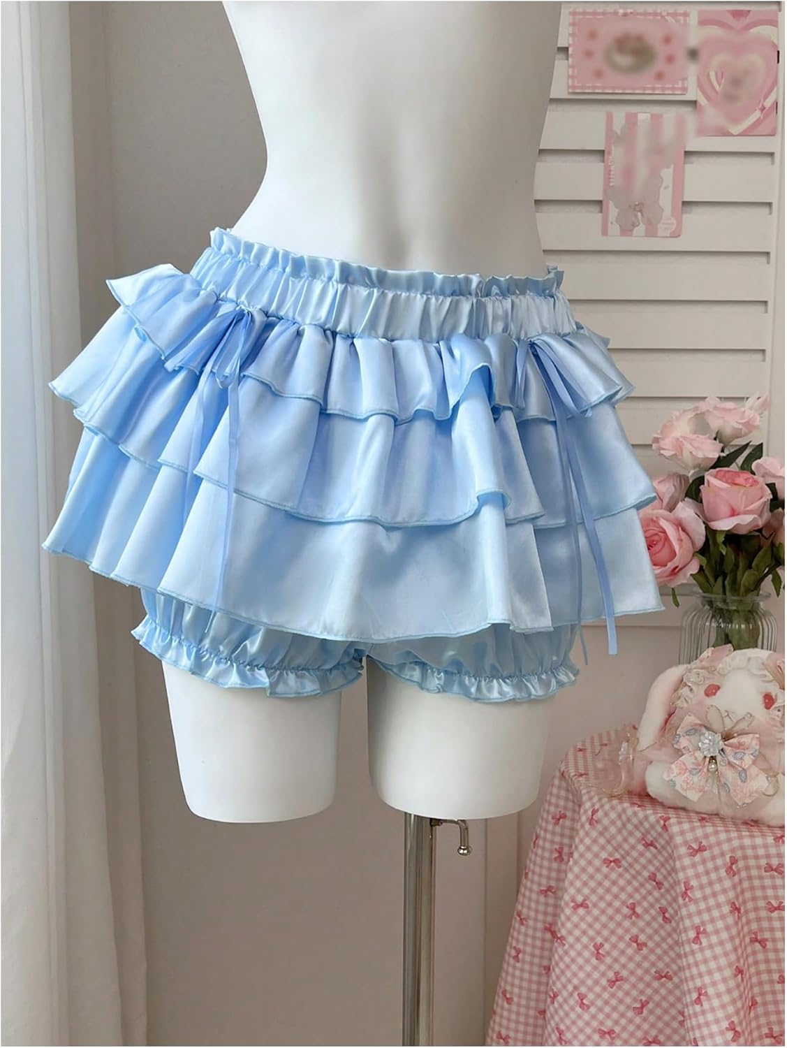 SHENHE Women's Y2k Satin Lolita Bloomers Ruffle Pumpkin Panty Pettipants Layered Fairy Bottom Shorts - Image 5