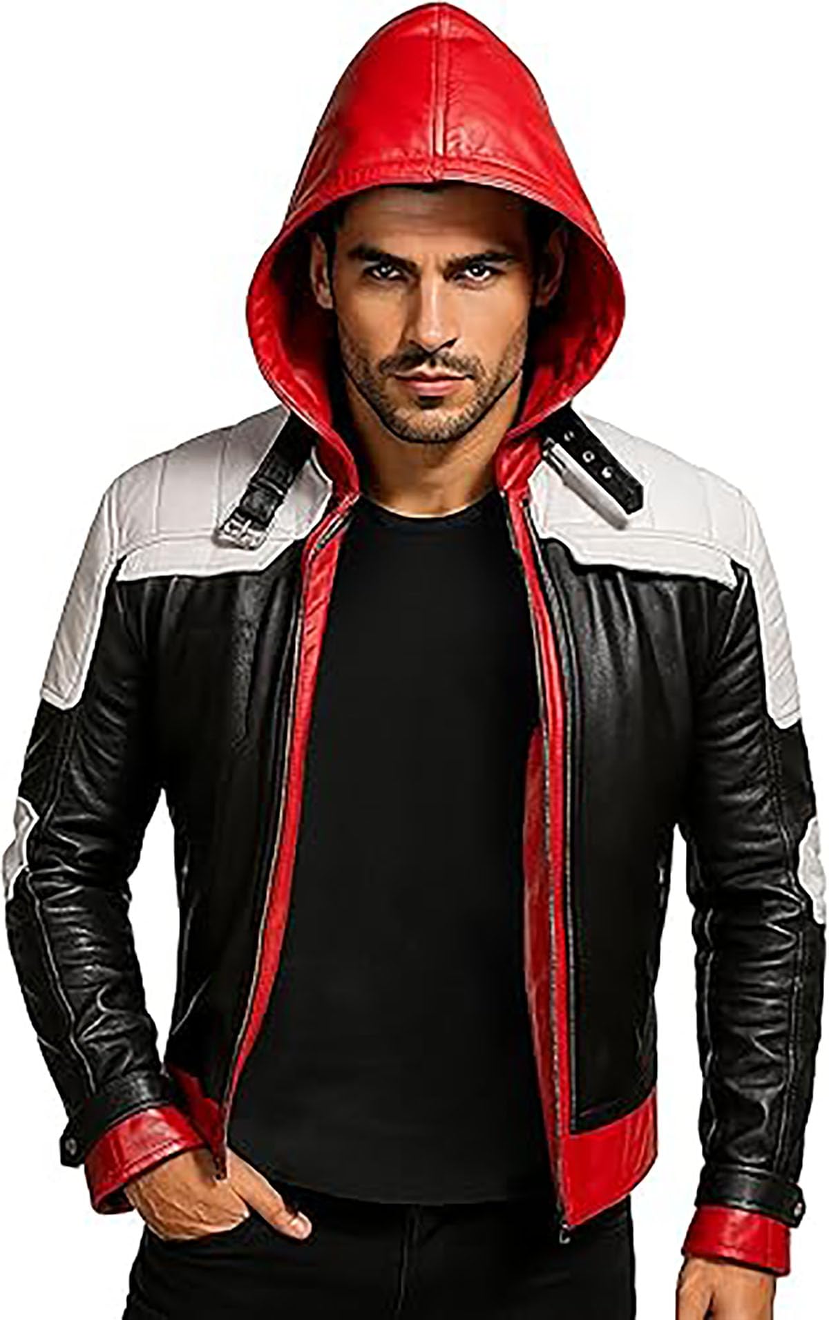 Fancyd Cafe Racer - Chaqueta de cuero Cafe Racer