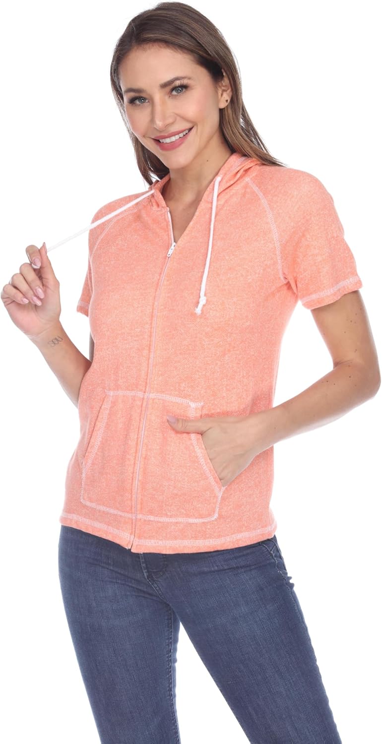 Zip Hoodie Women Cotton Blend Hoodie Zip Up Pocket Sleeve Jacket,Comfortable for Everyday Wear - Image 2