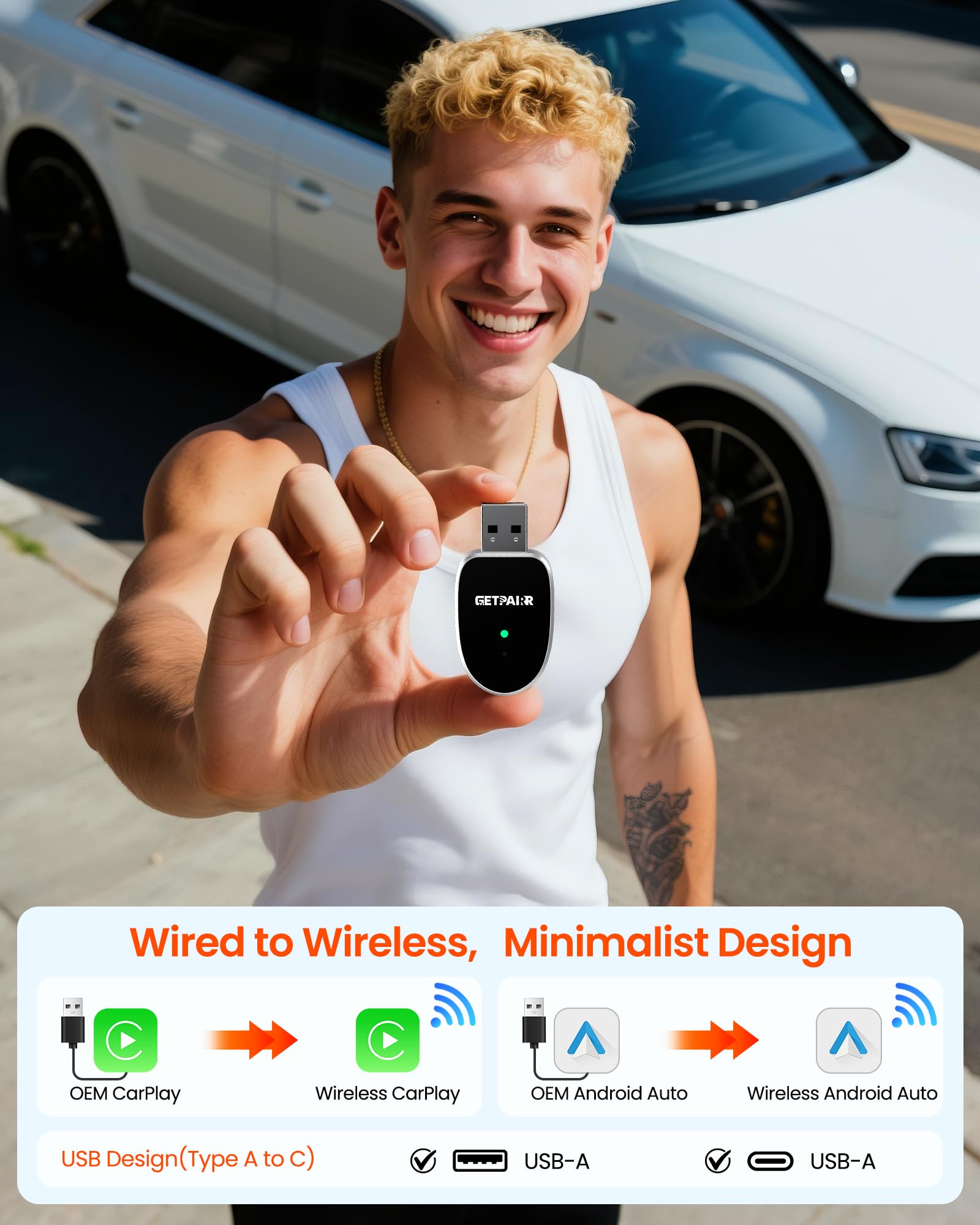 GETPAIRR ワイヤレス　CarPlay&Android Auto GetPairr Go · All-in-1 Wireless CarPlay & Android Auto