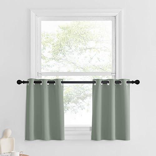 Miniatura 129 de NICETOWN Cortinas Opacas para Ventana de Guardería - Tratamiento de Ventana con Parte Superior de Ojales, Paneles de Cortinas Opacas (Verde Biscotti