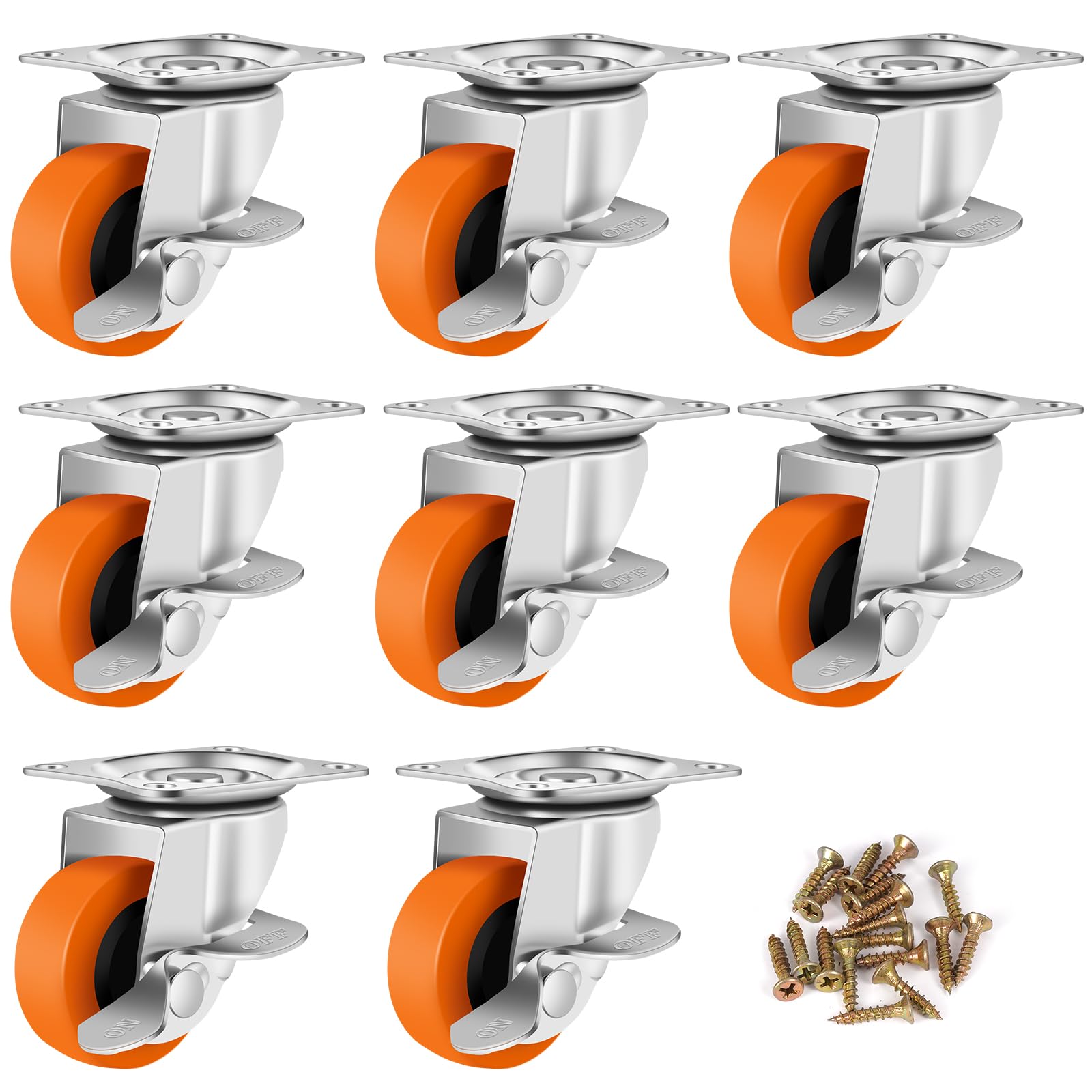 Heavy Duty Caster Wheels with Brake - 4 Pack -14 Heavy Duty Caster Wheels with Brake - 4 Pack -14