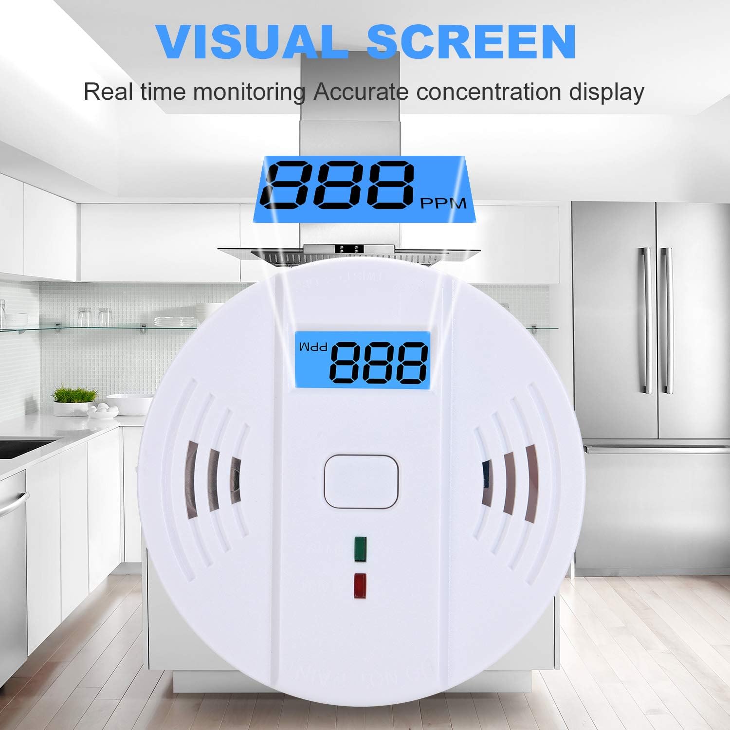 Carbon Monoxide Detector Gas Detection, WJZXTEK Digital Display Carbon Monoxide Alarm, Electronic Equipment, Power Detection Equipment, Alarm Clock Warning, UL2034 - - 