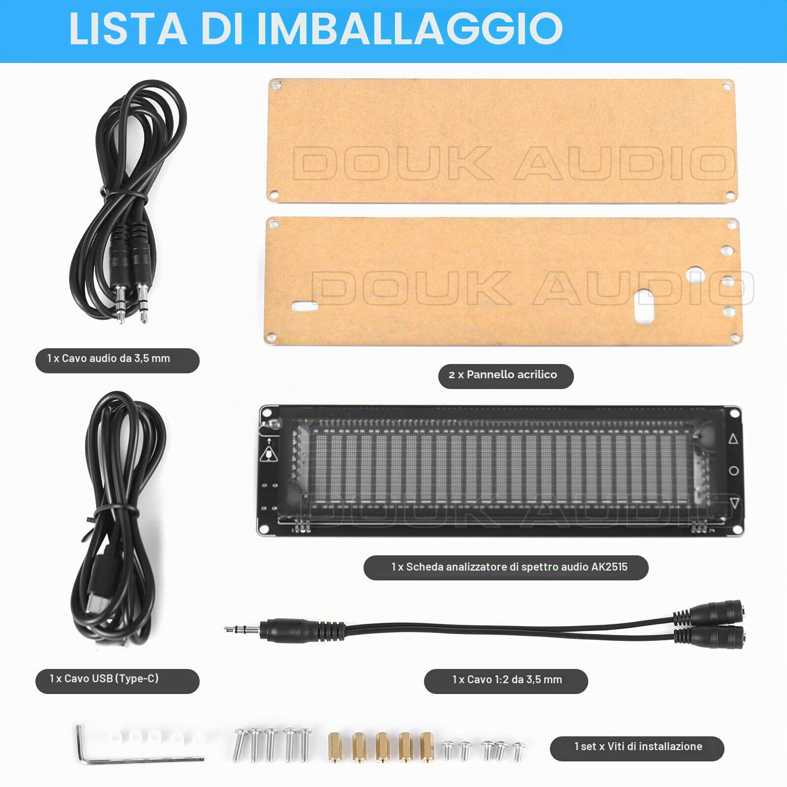 Nobsound, amplificatore per musica, indicatore a 15 livelli, VU meter, display VFD al LED