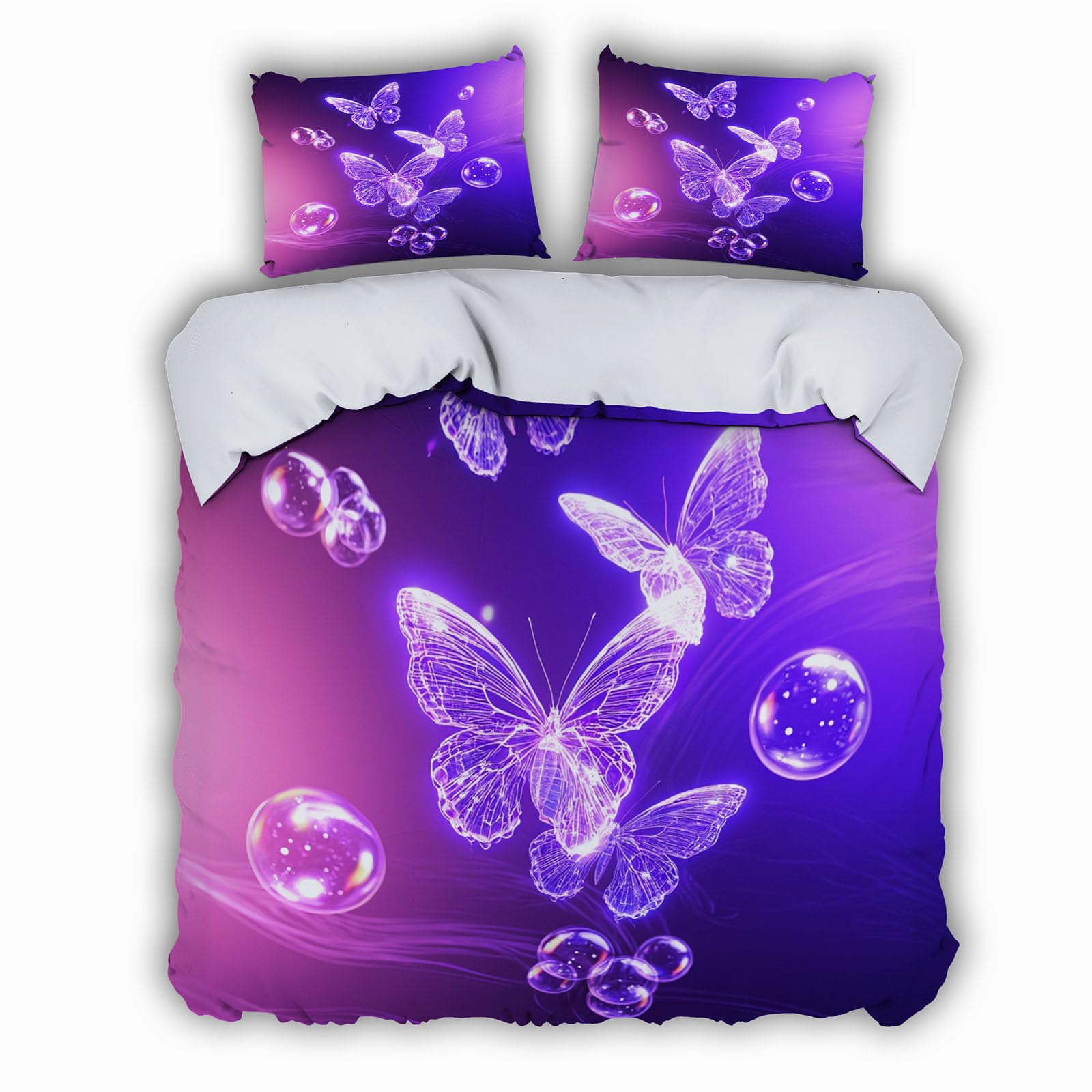 Parure de lit papillon 3D douce et élégante 140x200 cm en microfibre premium