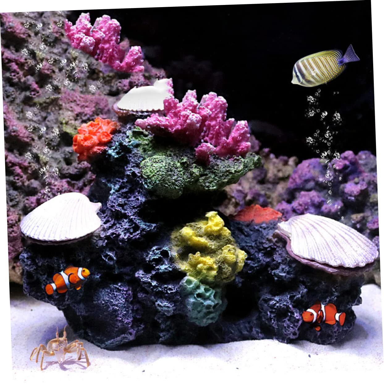 Happyyami Decoración De De Coral Artificial para Peceras Acuáticas Paisaje Subacuático para Coral Fake Rock