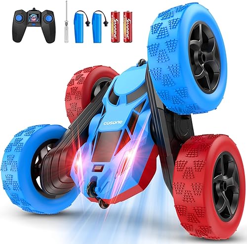 Miniatura 10 de cosone Auto a control remoto - Autos RC para niños - Juguetes para niños - 4WD 2.4Ghz doble cara 360 giratorio recargable todo terreno auto remoto