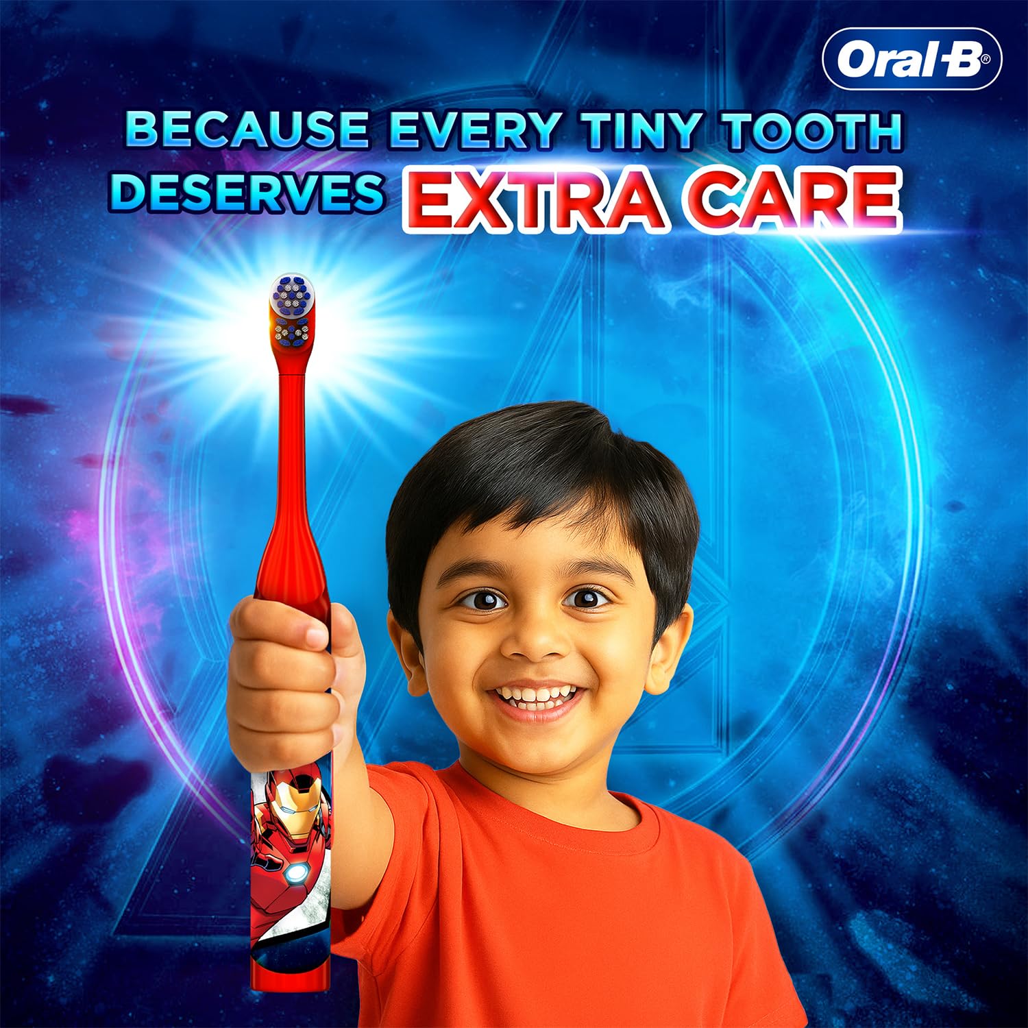 Oral-B Kids Iron Man Battery Electric Toothbrush, 90 Day Battery, 2 Year Warranty by Oral-B, IPX7 Water Resistant, Soft Bristles, Removes 100% More Plaque, 3+ Years - Image 7 thumbnail