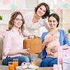 Newborn Gift Basket Baby Gifts for Birth 7 in 1 Baby Gift Set Birth with Baby Blankets Baby Triangle Scarf Plush Toys Greeting Cards Birth Cards Socks Gift Boxes Baskets