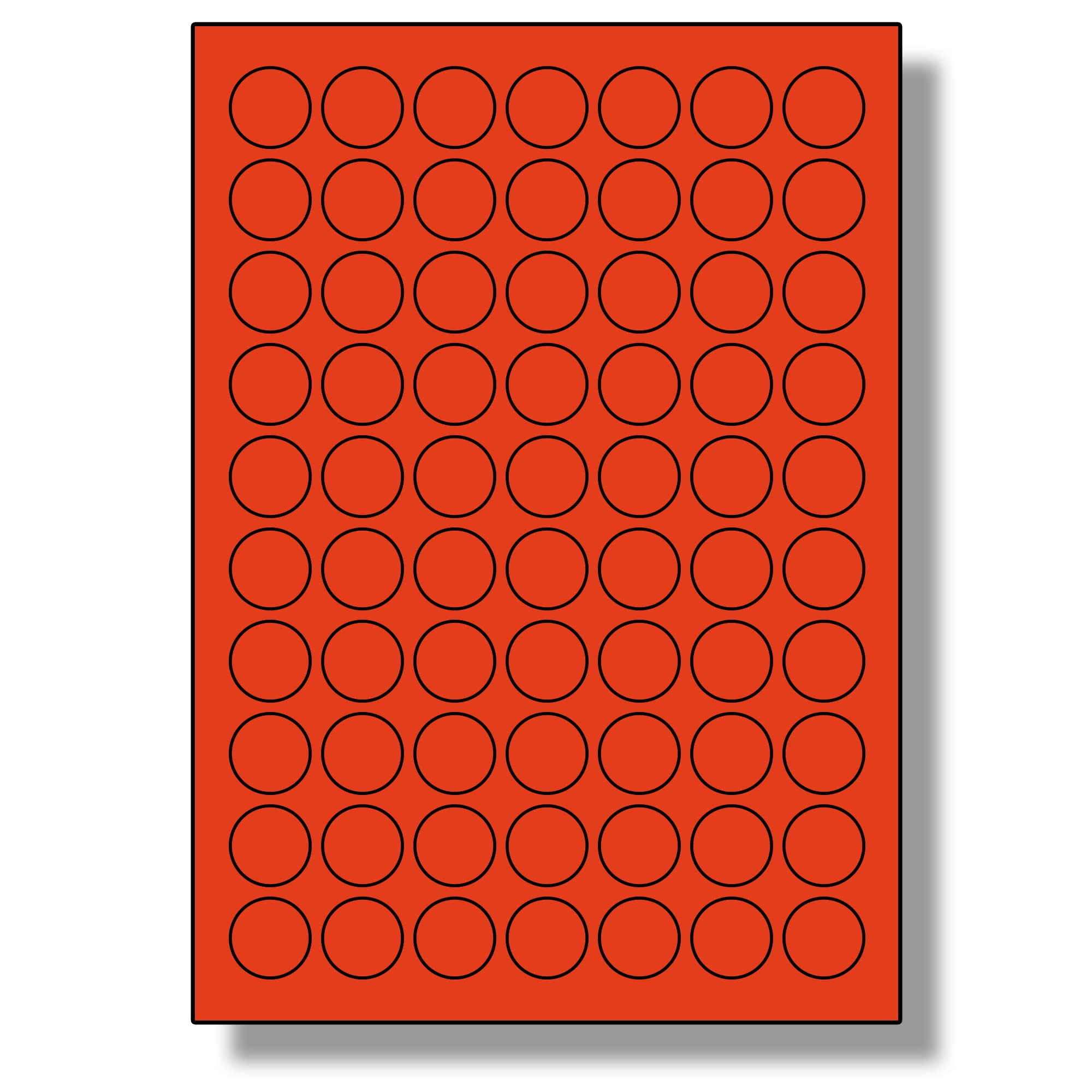 Label Planet® 70 Per Sheet, 10 Sheets (700 Round Crimson RED Labels). Round Coloured Paper Labels, 25mm Diameter, LP70/25R C.