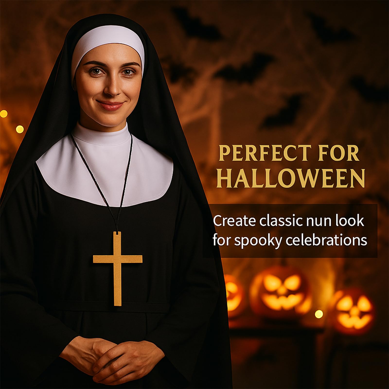 zhongko 3Pcs Halloween Nun Costume Accessories - Image 4