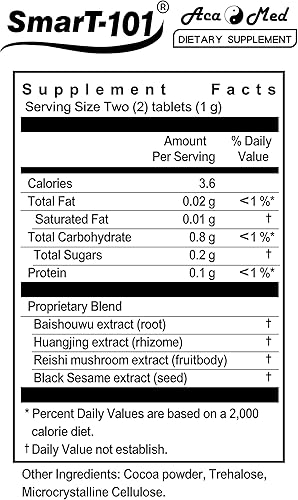 Miniatura 4 de SmarT-101, altamente recomendado para niebla cerebral, mejora la memoria, mejora la calidad del sueño, suplemento de hierbas, vegano, 60 tabletas.