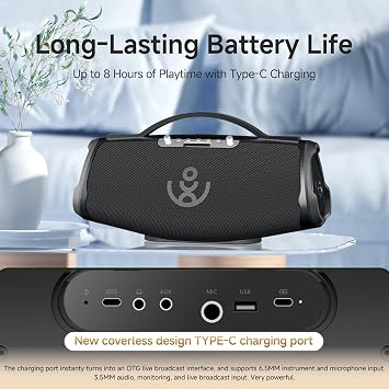 xdobo BMTL Wow MAX Party Speaker Portable Bluetooth Speaker Wireless with 300W Powerful Sound Deep Bass Waterproof Big Speakers for Outdoor/Home/Party/Beach/Celebration/Travel