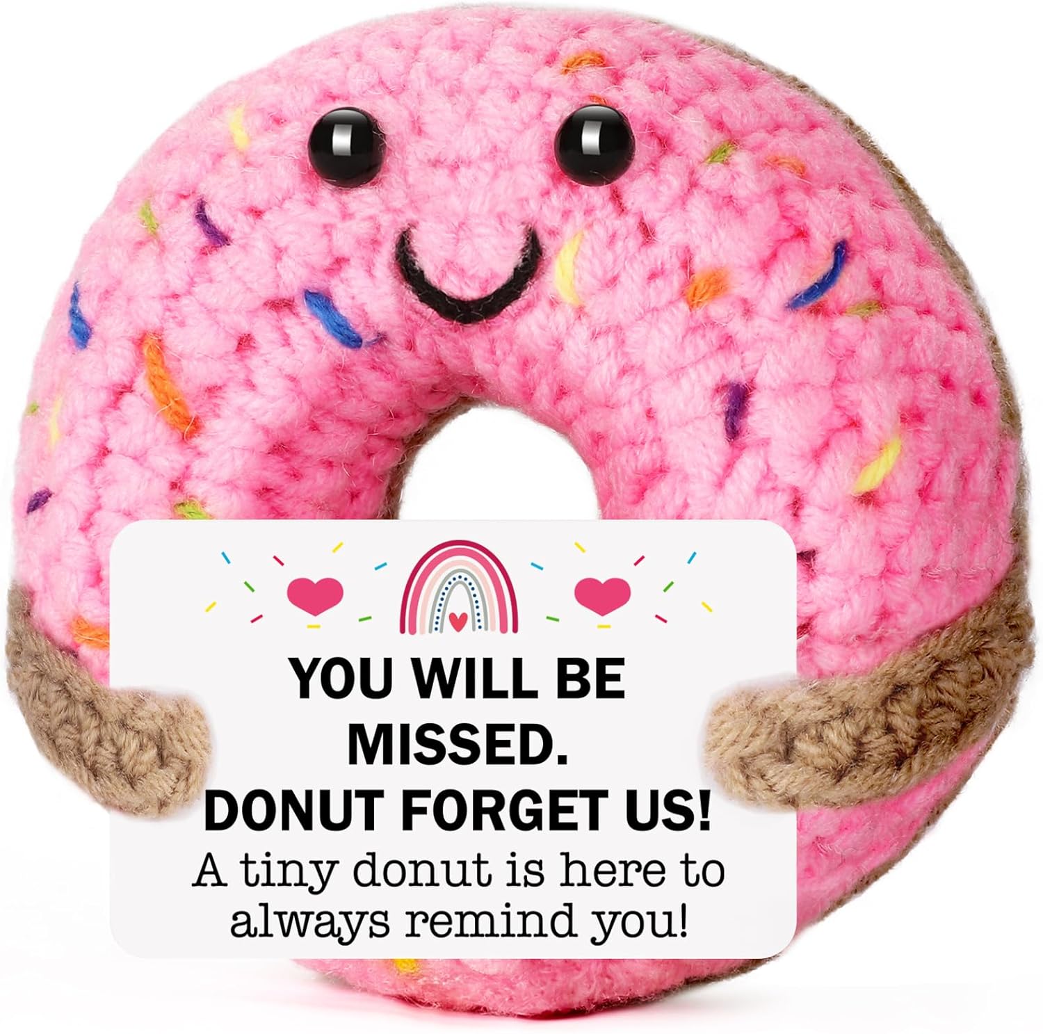 MBL Retirement Gifts for Women Men - Funny Crochet Donut Leaving Going Away Farewell Goodbye New Job Easter Graduation Appreciation Gift for Employee Teacher Nurses Coworker Team Boss Lady Retiree