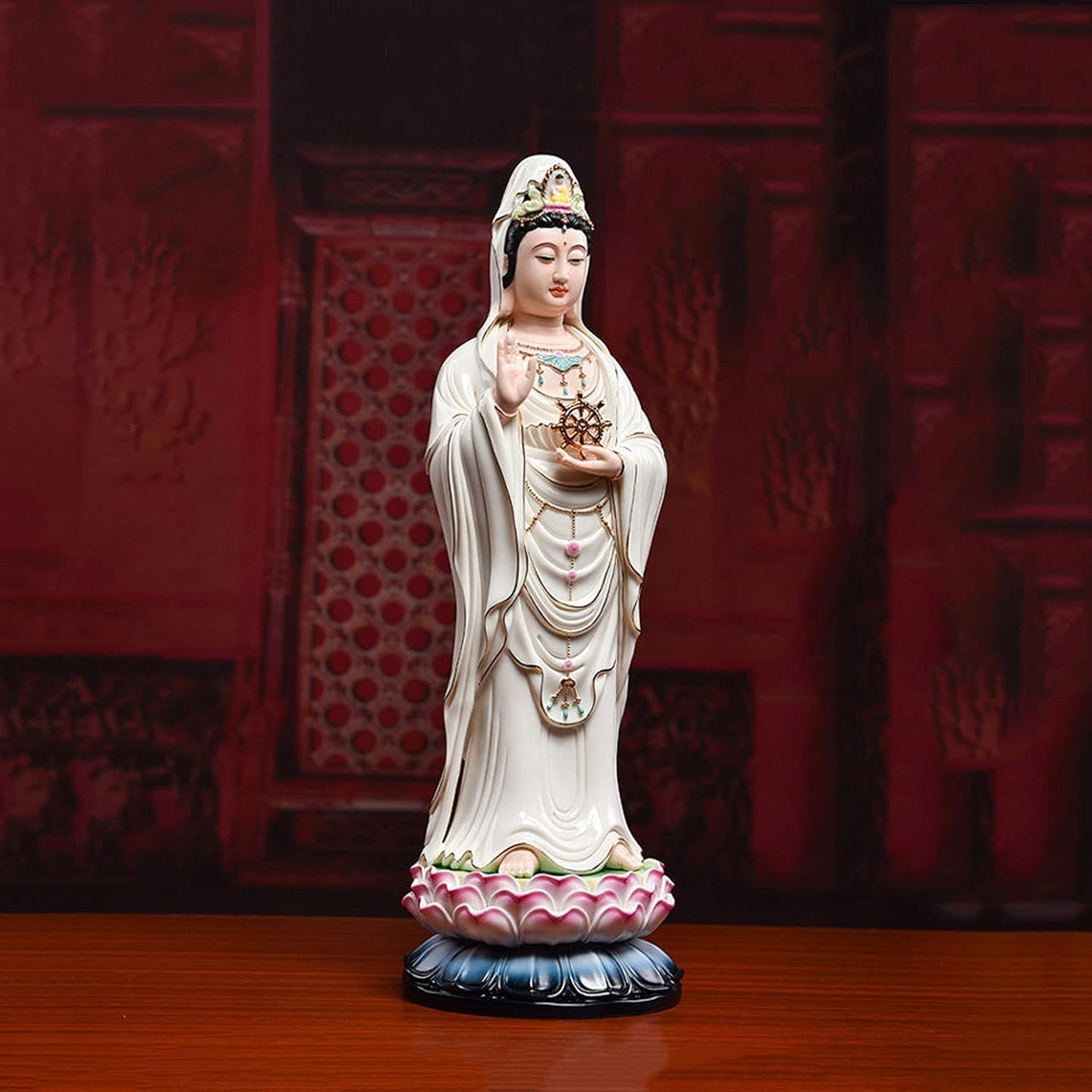 Estatua de cerámica de Buda Guanyin para decoración Zen, estatuilla de Buda, Escultura de Regalos de felicitación de inauguración de la casa