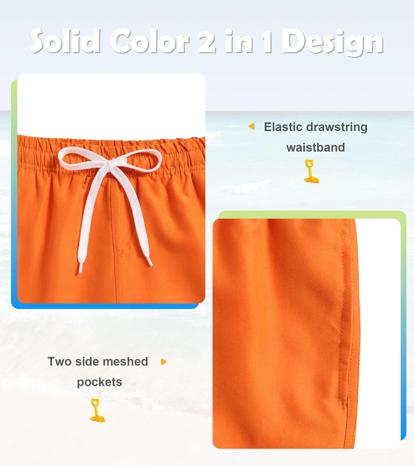 Cozople Boys Swim Trunks Quick Dry Compression Liner Swim Shorts Summer Bathing Suit with Inner Pocket Swimwear 7-20T - Image 5
