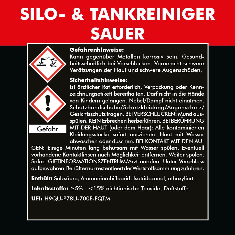 Silo & - Limpiador de tanques ácido, 12 litros, concentrado – Decapante de acero inoxidable, barniz de aluminio, limpiador de fachadas, limpiador de piedra, activador de aluminio