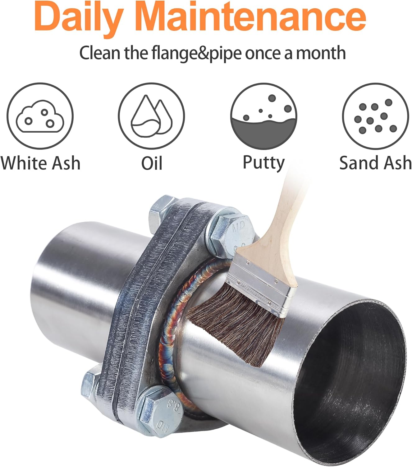 3 Bolt Exhaust Flange Repair Kit, 51mm/2.0 Inch ID to 2.0 Inch OD 3 Bolts Stainless Steel Quick Fix Exhaust Flange Pipe with Gasket/Bolt & Hardware Universal Fitment