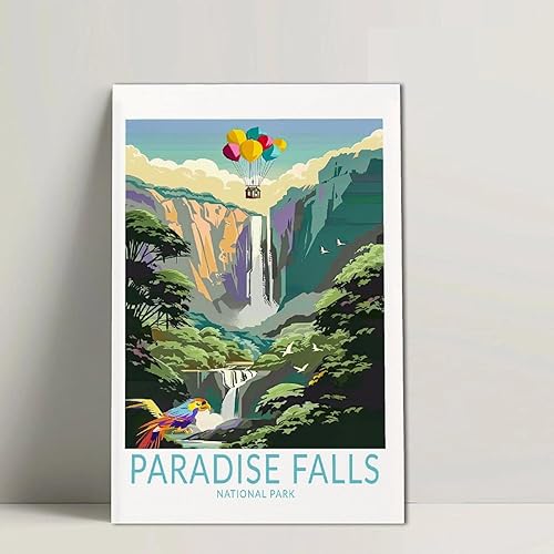 Miniatura 6 de BFXLMKI Paradise Falls - Póster de viaje, arte de pared del parque nacional, póster de casa de globo, impresión de arte de película, decoración del