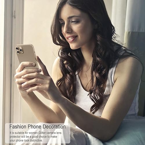Miniatura 7 de Vooii Protector de lente de cámara para iPhone 13 Pro Max compatible con iPhone 13 Pro, cubierta individual de cámara con purpurina brillante,