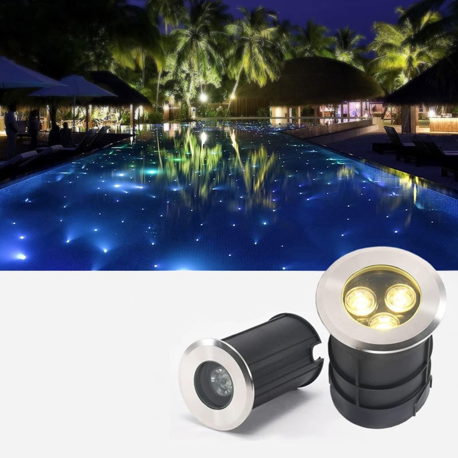 Projecteur LED subaquatique encastré mini spot de piscine cold white 1W