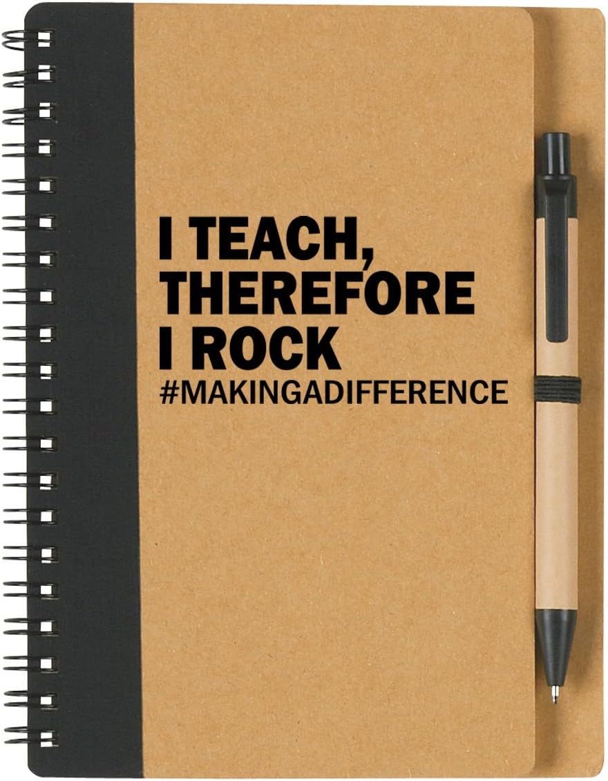 Anderson's I Teach Therefore I Rock 5-Piece Teacher Gift Set, Messenger Bag, Notebook, Tumbler, Sticky Notes & Pen – Teacher Appreciation for Elementary, Middle, High School & College Educators
