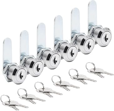 Uenhoy 6 Pack Cam Locks, Keyed Alike - 3/4" 20mm Set for Drawers, Mailbox, Tool Box, RV, File Cabinet Locks with Keys
