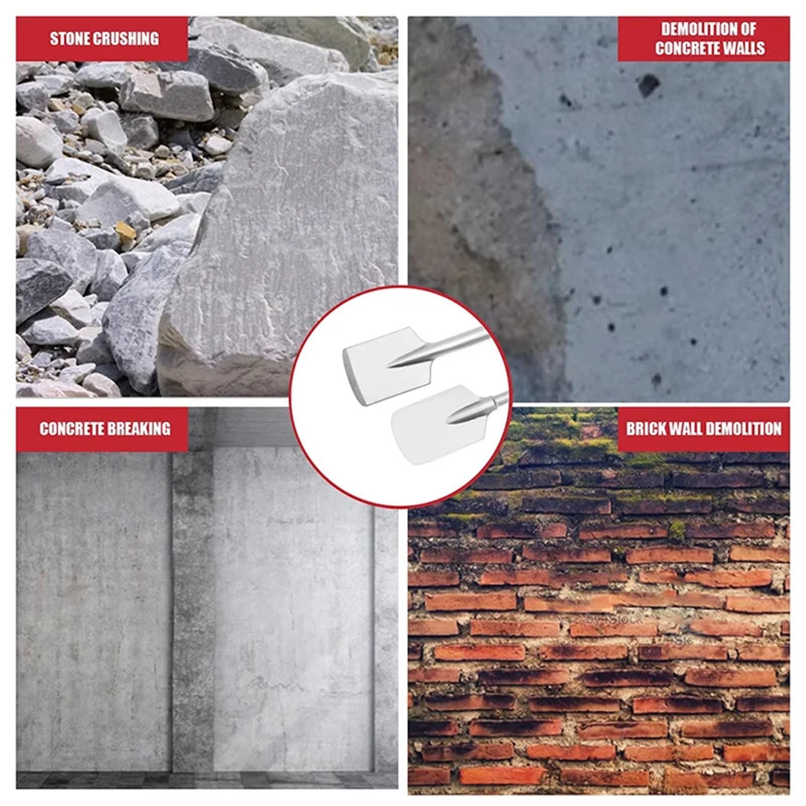 Lehm-Spaten für Abbruchhammer Hochleistungsmeißel aus Legierung – Werkzeuge, Bau, Beton, kompatibel mit elektrischen Hämmern und 65-A-Leistungsschaltern(110x410mm)
