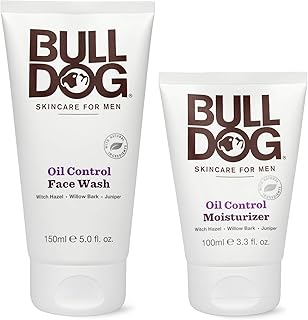 Bulldog Mens Skincare and Grooming Oil Control Starter Kit with Moisturizer and Face Wash, 2 Count