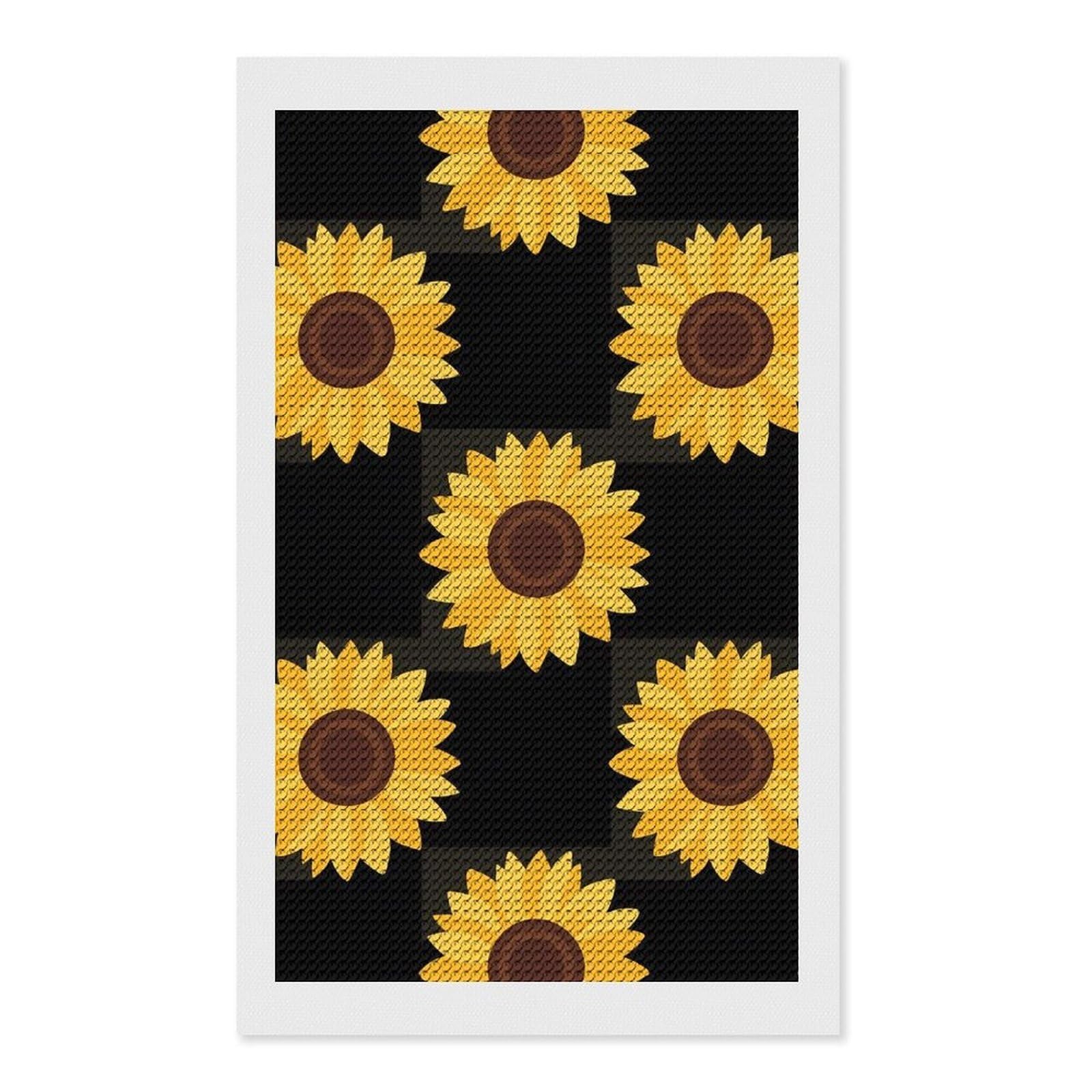 FodPand Sunflower 5D Diamond Painting Kits for Adults Beginners Full Drill Round Diamond Dots Pictures Gem Art Supplies for Home Wall Room Decoration DIY Craft Set Gift 12x20