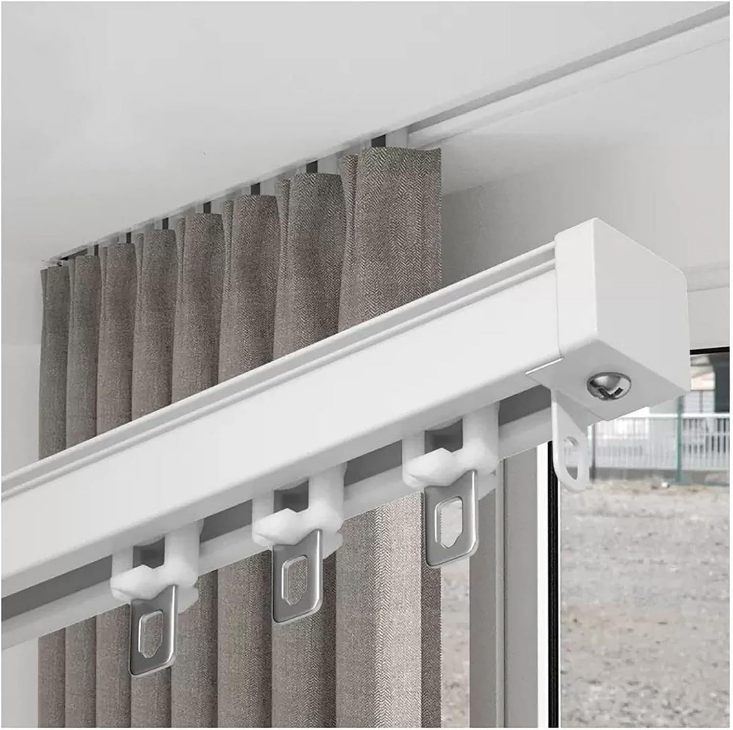 Ceiling curtain rails, Aluminum Invisible Curtain Track for Rod Recessed Embedded Design White 10ft/305cm(22ft/670cm)