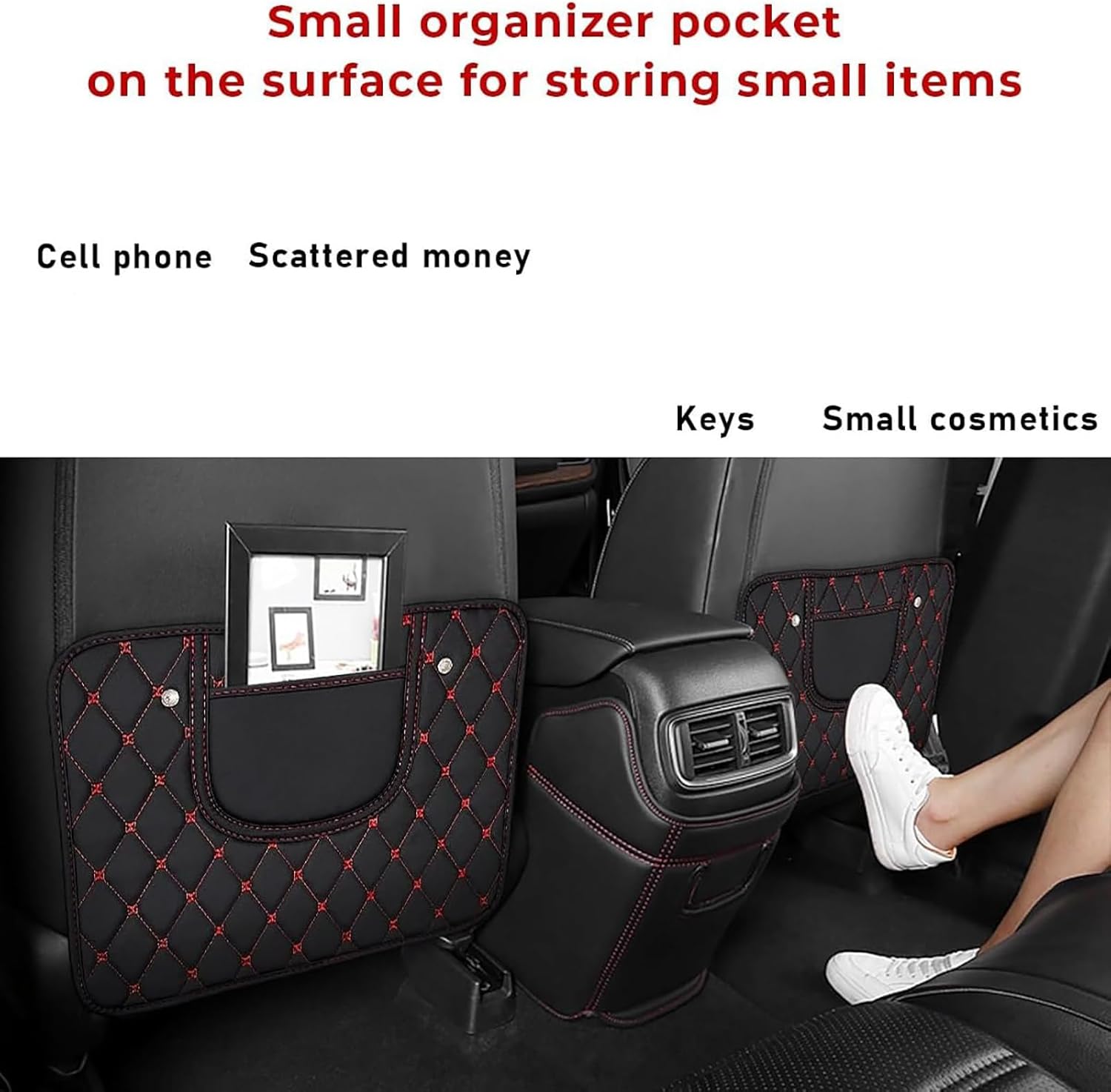 2 PCS Car Kick Mats for Mazda CX-30 2019-2025, PU Leather Seat Back Protector with Storage Pocket Backseats Kick Protector Back Seat Cover Anti-Scratch Interior Accessories