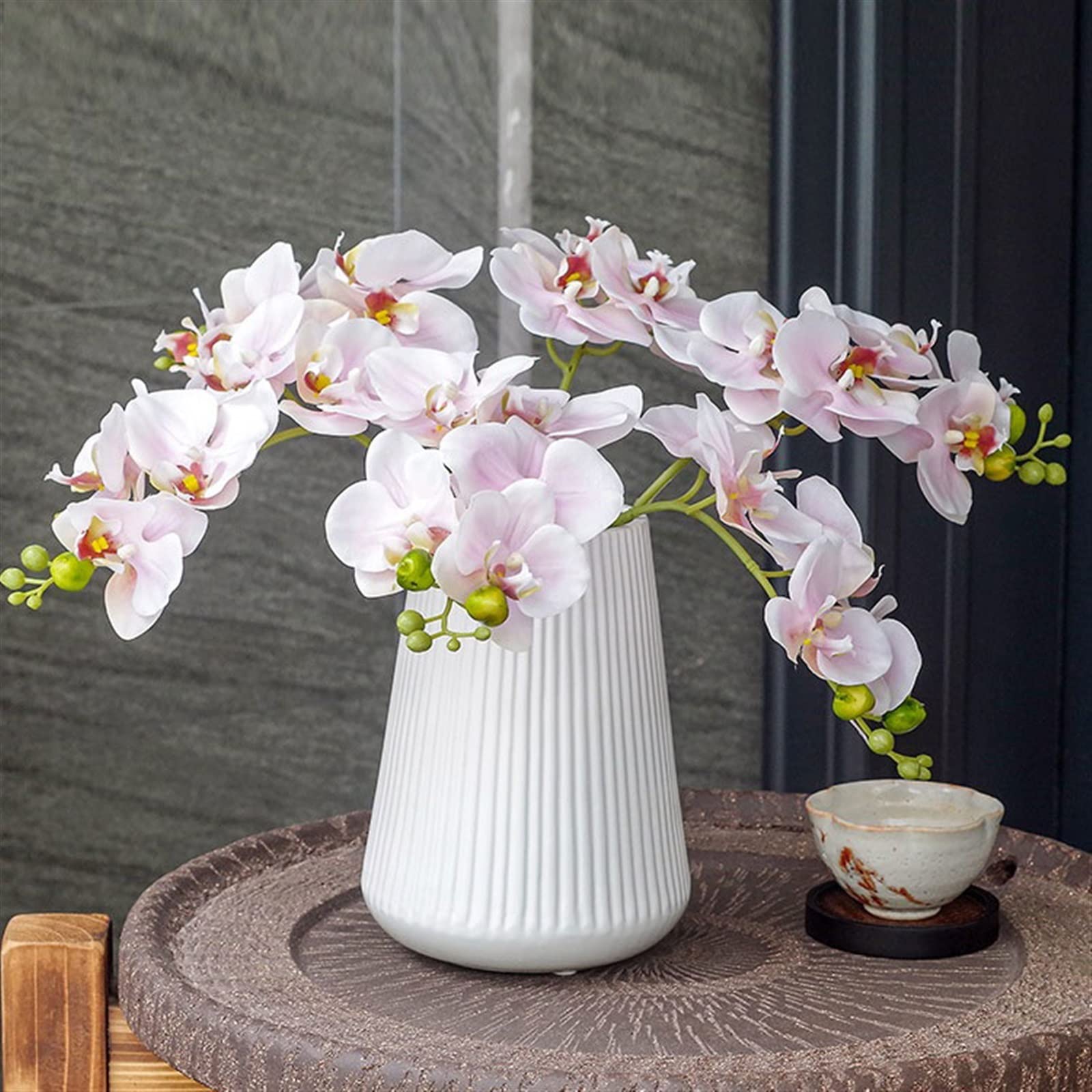 胡蝶蘭 造花 アレンジ 高級感 テーブル装飾 Amazon｜造花 シミュレーション胡蝶蘭の花束セットダイニングテーブル