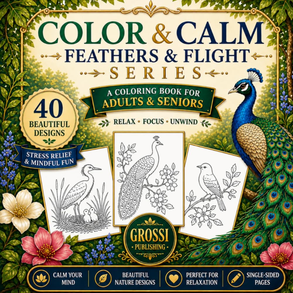 FEATHERS & FLIGHT: An Adult Coloring Book of Exotic and Magnificent Birds from Around the World (COLOR & CALM SERIES)