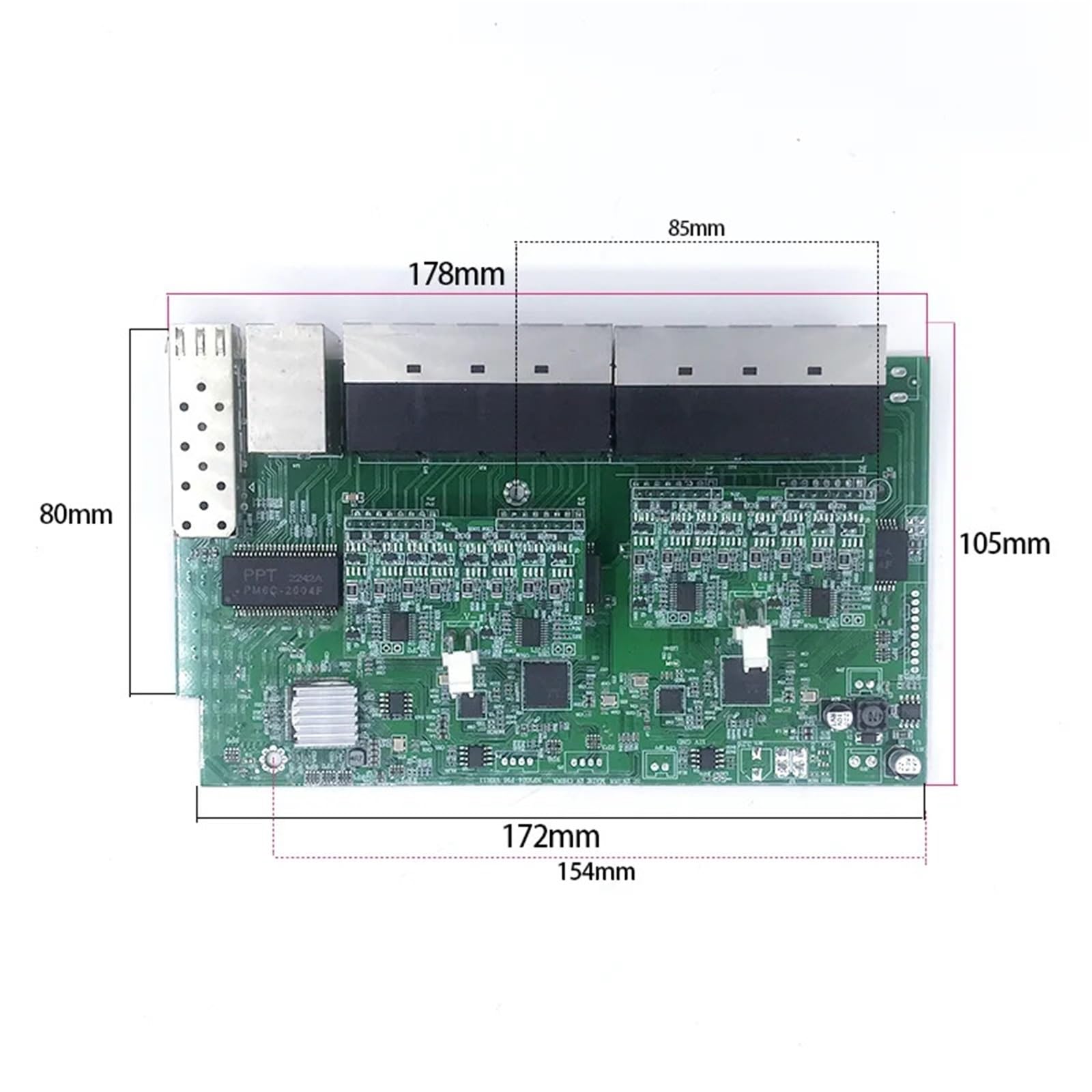 Commutateur 16 ports 10/100/1000 M PoE 48 V (250 W-300 W) 802.3AT/AF avec 2 ports NVR UPLINK de 1000 m avec 1 SFP 1000 M