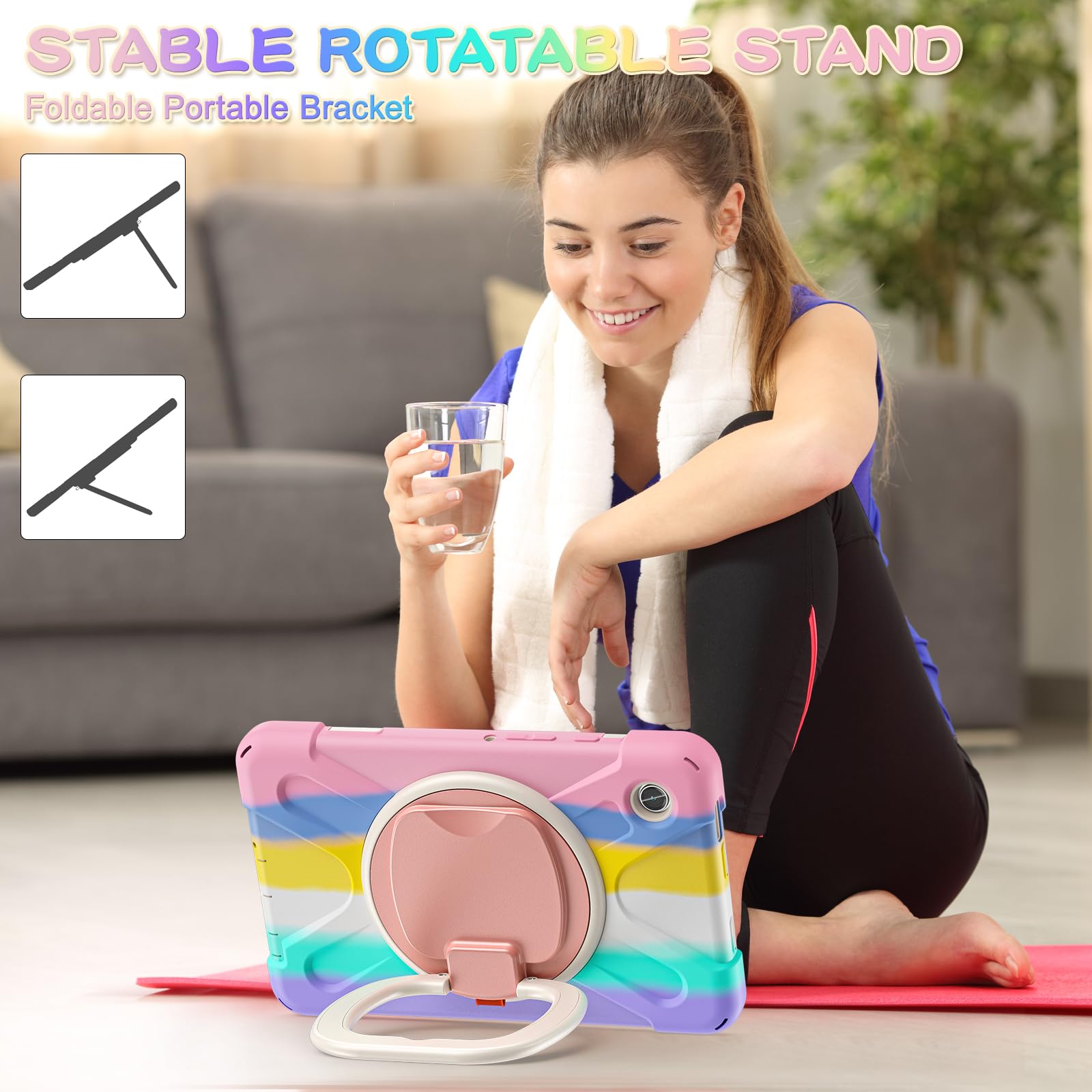 Galaxy Tab A9 Plus タブレットケース　360度回転 ピンク Amazon.co.jp: 360度回転式 スタンド 対応 Galaxy Tab A9+ 11インチ